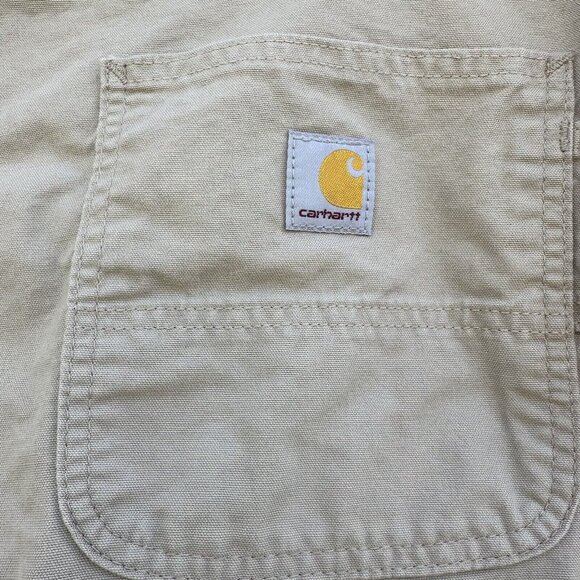 Carhartt Tan Canvas Work Carpenter Loose Fit Utility Shorts B147 Men’s Size 40 - Picture 4 of 7